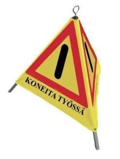 Koneita Työssä Varoitusmerkki, Kokoontaitettava