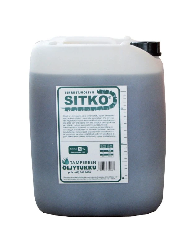 Sitko- Teräketjuöljyn Lisäaine, 20 Litraa 3 Sitko- Teräketjuöljyn Lisäaine, 20 Litraa